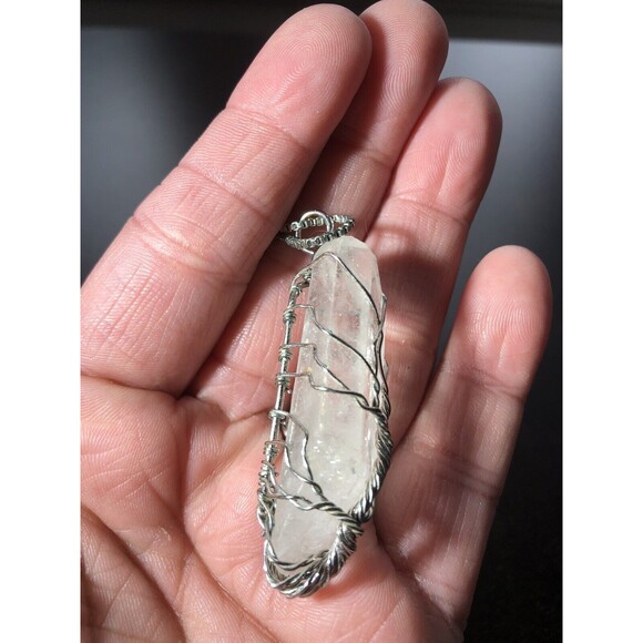 Rock Quartz Stone Tree of life Magic Energy Reiki Amulet Pendant 12 In Necklace - Picture 5 of 7